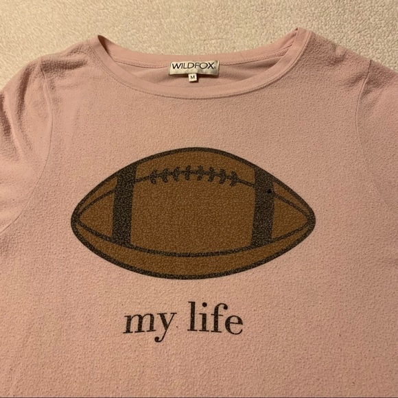 WILDFOX Football My Life Sweatshirt Pullover Baggy Beach Jumper Pale Pink - Picture 9 of 11
